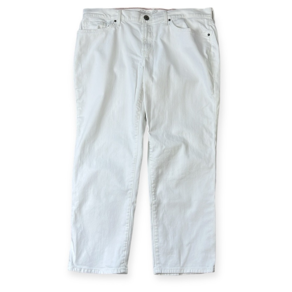 EDDIE BAUER White Boyfriend Crop Straight Leg Jeans Size 12